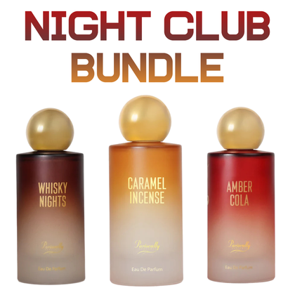 Night Club Bundle | Whisky Nights | Caramel Incense | Amber Cola | Unisex 100 ML (3.4 FL OZ) Eau De Parfum By Parisvally