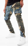 Men JORDAN CRAIG Denim Camo Cargo Jeans