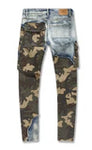 Men JORDAN CRAIG Denim Camo Cargo Jeans