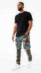 Men JORDAN CRAIG Denim Camo Cargo Jeans