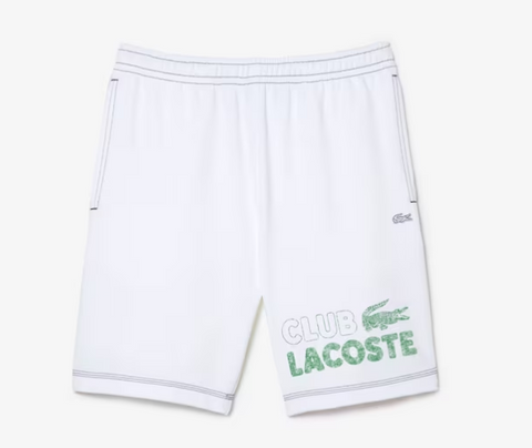 Men LACOSTE Regular Fit Contrast Branding Fleece Shorts