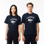 Unisex LACOSTE Signature Print Cotton T-Shirt