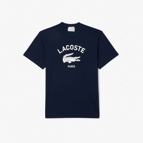 Unisex LACOSTE Signature Print Cotton T-Shirt