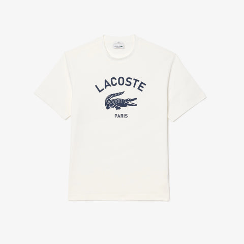 Unisex LACOSTE Signature Print Cotton T-Shirt