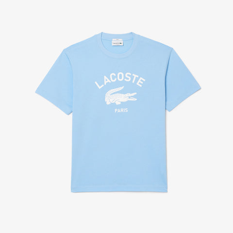 Unisex LACOSTE Signature Print Cotton T-Shirt