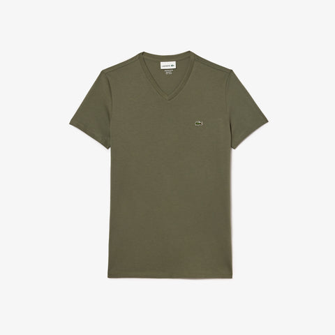 Men LACOSTE V-Neck Pima Cotton Jersey T-Shirt