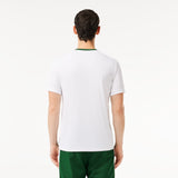 Men LACOSTE Ultra-Dry Logo Stripe Piqué Tennis T-Shirt