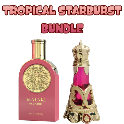 Tropical Starburst Bundle | Bokhour Al Sultan By Zakat Pure Concentrated Oil Women | Malaki Delicious By Sahari Eau De Parfum Women