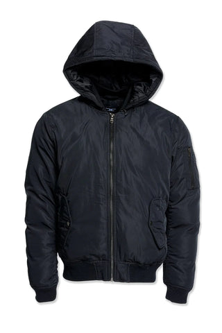 Men JORDAN CRAIG Squadron Hooded Bomber Jacket