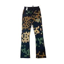 Men FIFTH LOOP Pixel Art Stacked Flare Pants