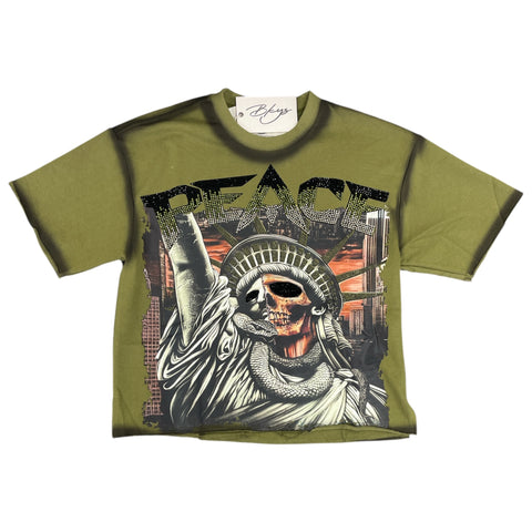 Men BKYS Peace Cropped T-Shirt