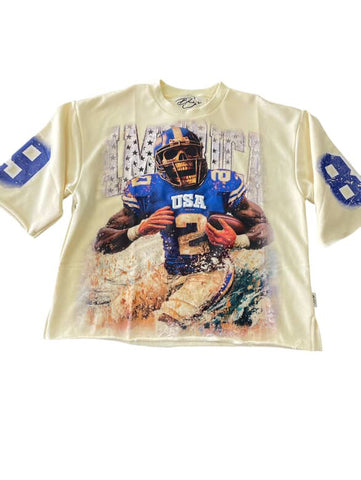 Men BKYS Football Skull Cropped Top Shirt
