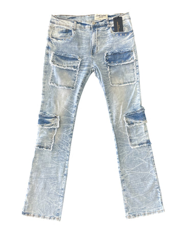 Men FWRD Eyelet Denim Stack Jeans