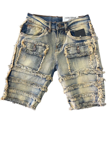 Men FWRD Patchwork Denim Shorts