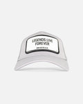 Men JOHN HATTER & CO Rubber Legends Live Forever Trucker Hat
