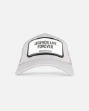 Men JOHN HATTER & CO Rubber Legends Live Forever Trucker Hat