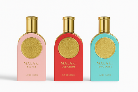 Malaki Women Bundle I Malaki Delicious By Sahari Eau De Parfum 3.4 FL OZ I Malaki Secret By Sahari Eau De Parfum 3.4FL OZ I Malaki Turquoise By Sahari Eau De Parfum 3.4FL OZ