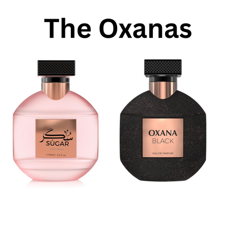 Oxana Bundle | Oxana Sugar By AMARAN Eau De Parfum 3.4 FL OZ | Oxana Black By Amaran Eau De Parfum 3.4FL OZ