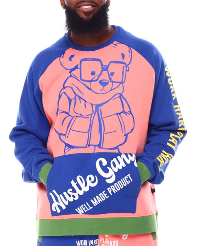 Men HUSTLE GANG Keep Warm Crewneck