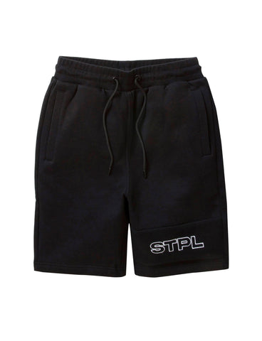 MEN STAPLE REVERSE SWEAT SHORT BLACK