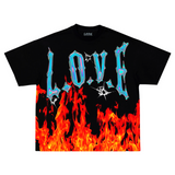 MEN L.O.V.E Flames All Over T-shirt