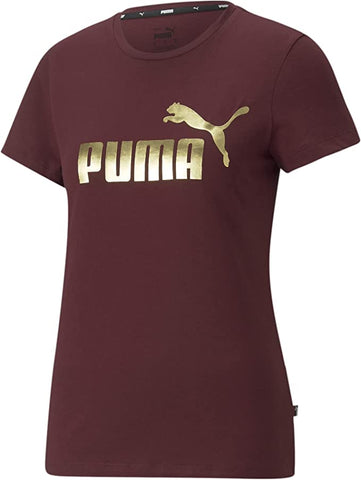 WOMEN PUMA ESS + METALLIC LOGO T-SHIRT