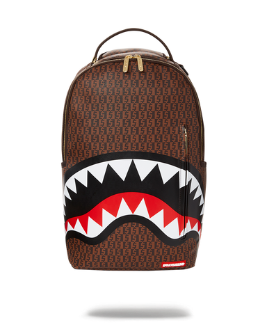 UNISEX SPRAYGROUND LIMITED EDITION MONEY CHECKERED OG DLXSV BACKPACK BROWN