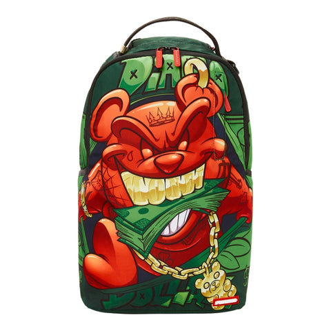 UNISEX SPRAYGROUND LIMITED EDITION DIABLO BUSTIN OUT DLXR BACKPACK GREEN/RED