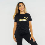 WOMEN PUMA ESS + METALLIC LOGO T-SHIRT