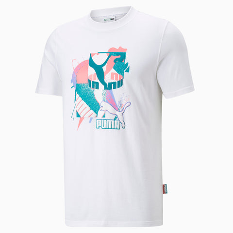 MEN PUMA FANDOM GRAPHIC WHITE T-SHIRT