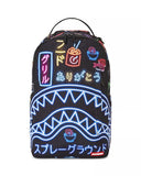 UNISEX SPRAYGROUND LIMITED EDITION NEON SHUJUKI BOOKBAG BLACK