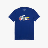 Men LACOSTE Sport Patchwork Crocodile Print T-Shirt