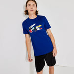 Men LACOSTE Sport Patchwork Crocodile Print T-Shirt