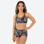 Women ETHIKA Gold Plaid Sports Bra