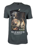 MEN BLESSED BITS CHARCOAL T-SHIRT