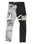 MEN WAIME SKINNY FIT JEAN BLACK/BLEACH